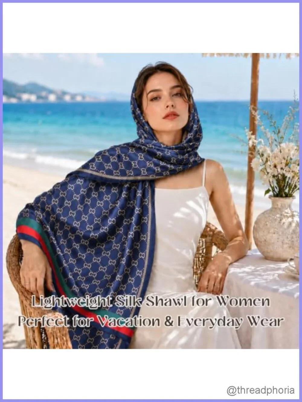 Silk-Feel Satin Scarf Oversized Shawl Wrap Silk Feeling Polyester